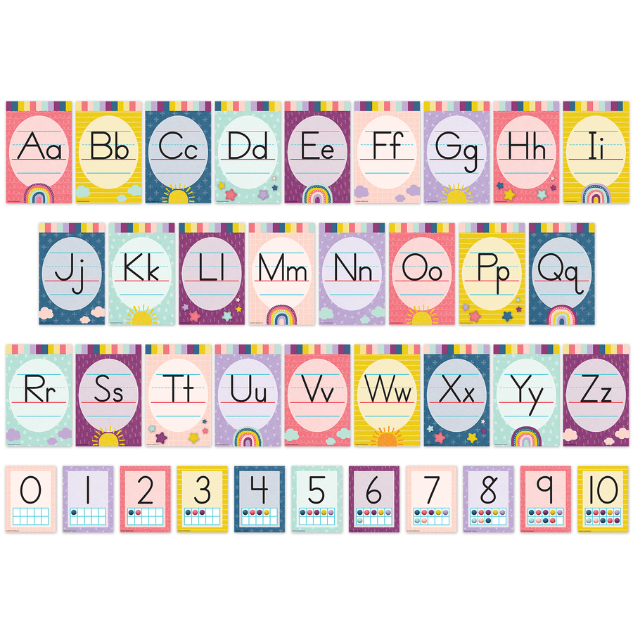 Oh Happy Day Alphabet Bulletin Board-Bulletin Board Sets-Tools 4 Teaching-Classroom Decor and More