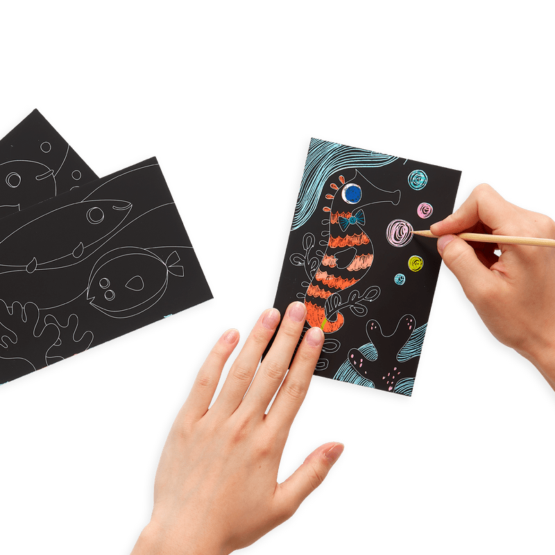 Friendly Fish Scratch and Scribble Mini Scratch Art Kit-Craft Activity-Tools 4 Teaching-Classroom Decor and More