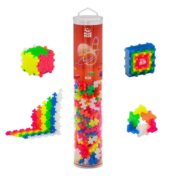 PLUS PLUS® Tube - 240 PC - Open Play Mix - Neon-Plus Plus-Tools 4 Teaching-Classroom Decor and More