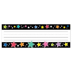 Star Bright Colorful Stars on Black Name Plates-Nameplates & Name Tags-Tools 4 Teaching-Classroom Decor and More