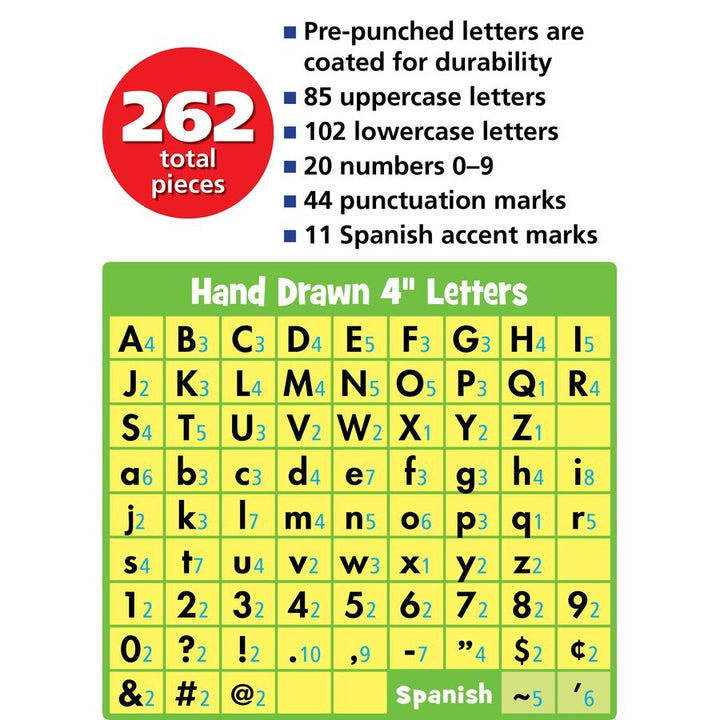 Black on White Hand Drawn 4" Letters Combo Pack-Letters-Tools 4 Teaching-Classroom Decor and More