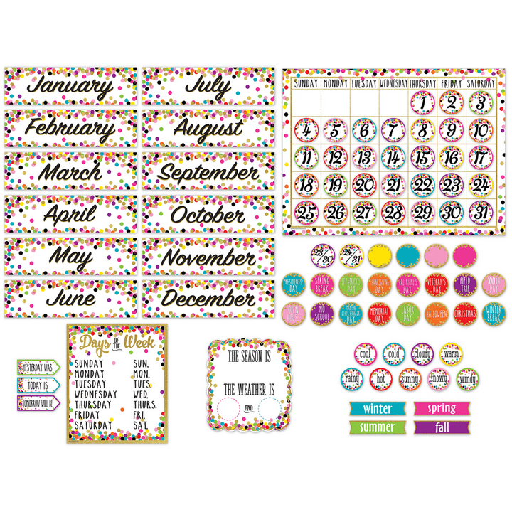 Confetti Calendar Bulletin Board Display-Bulletin Board Sets-Tools 4 Teaching-Classroom Decor and More