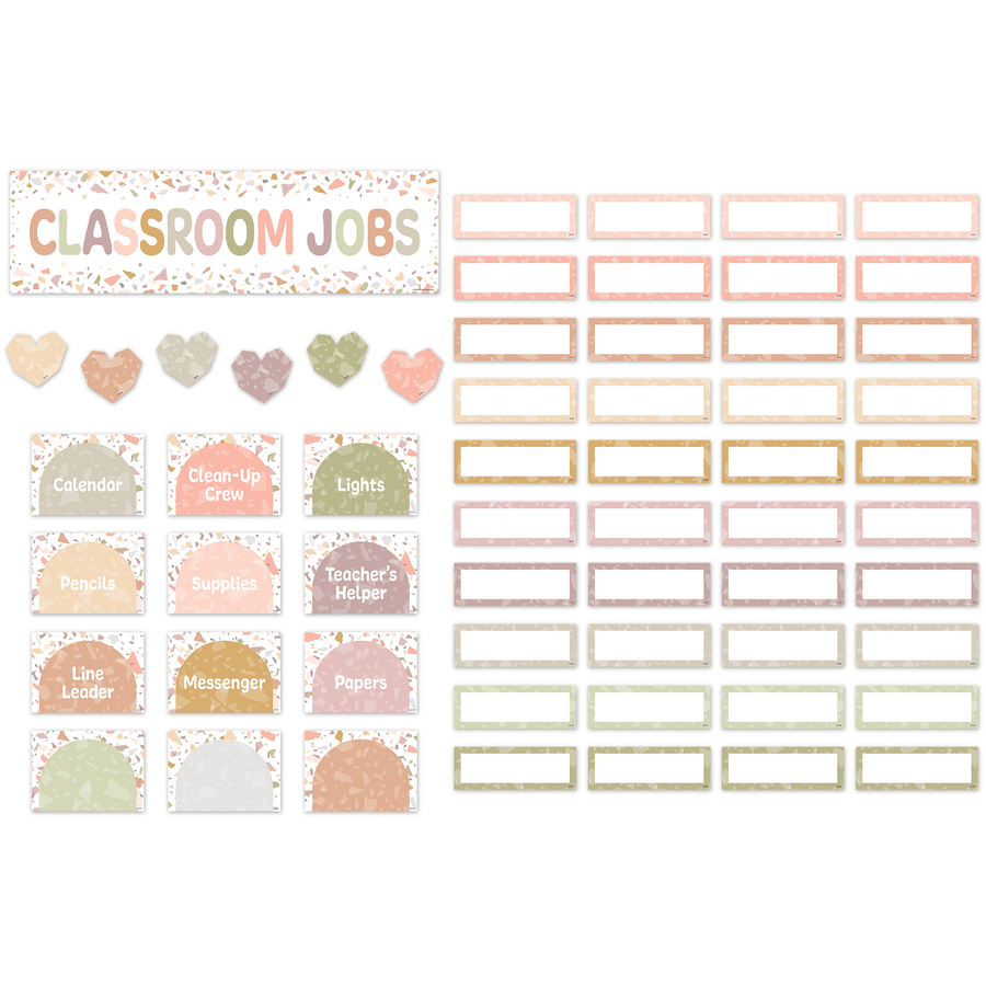Terrazzo Tones Classroom Jobs Mini Bulletin Board-Mini Bulletin Boards-Tools 4 Teaching-Classroom Decor and More