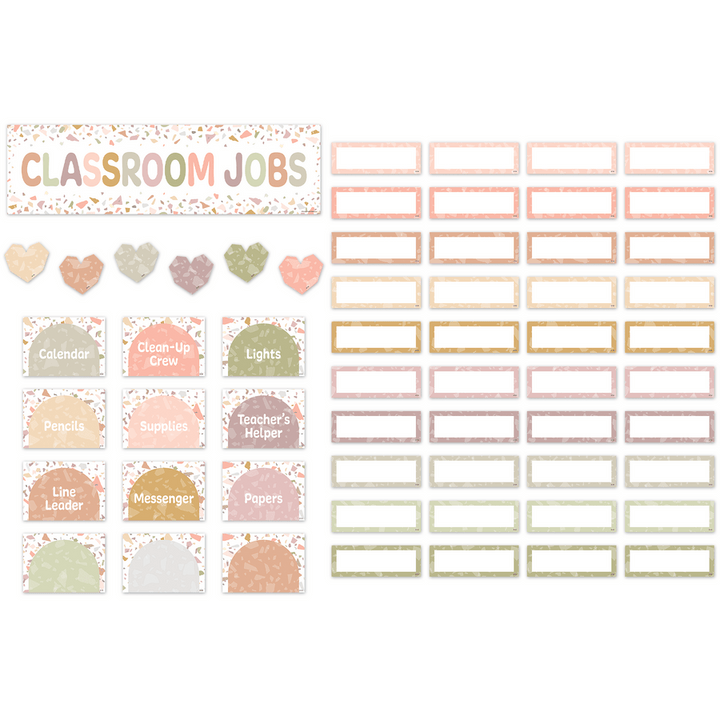 Terrazzo Tones Classroom Jobs Mini Bulletin Board-Mini Bulletin Boards-Tools 4 Teaching-Classroom Decor and More