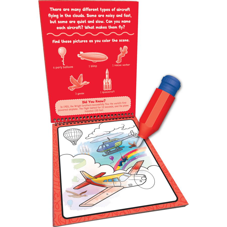 Things That Go Water Reveal-Activity Pads-Tools 4 Teaching-Classroom Decor and More