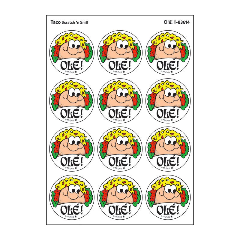 Olé!, Taco scent Retro Scratch 'n Sniff Stinky Stickers®-Stickers-Tools 4 Teaching-Classroom Decor and More