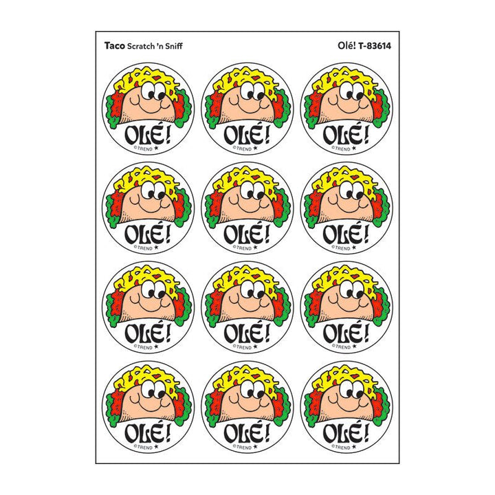 Olé!, Taco scent Retro Scratch 'n Sniff Stinky Stickers®-Stickers-Tools 4 Teaching-Classroom Decor and More