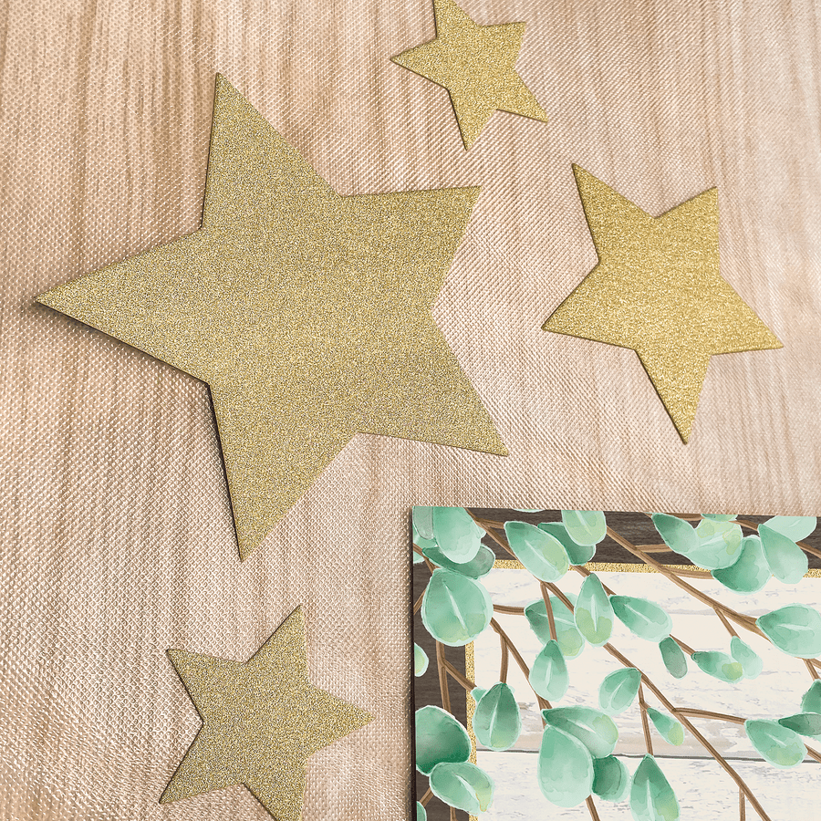 Gold Glitz Stars Accents-Assorted Sizes-Borders-Tools 4 Teaching-Classroom Decor and More