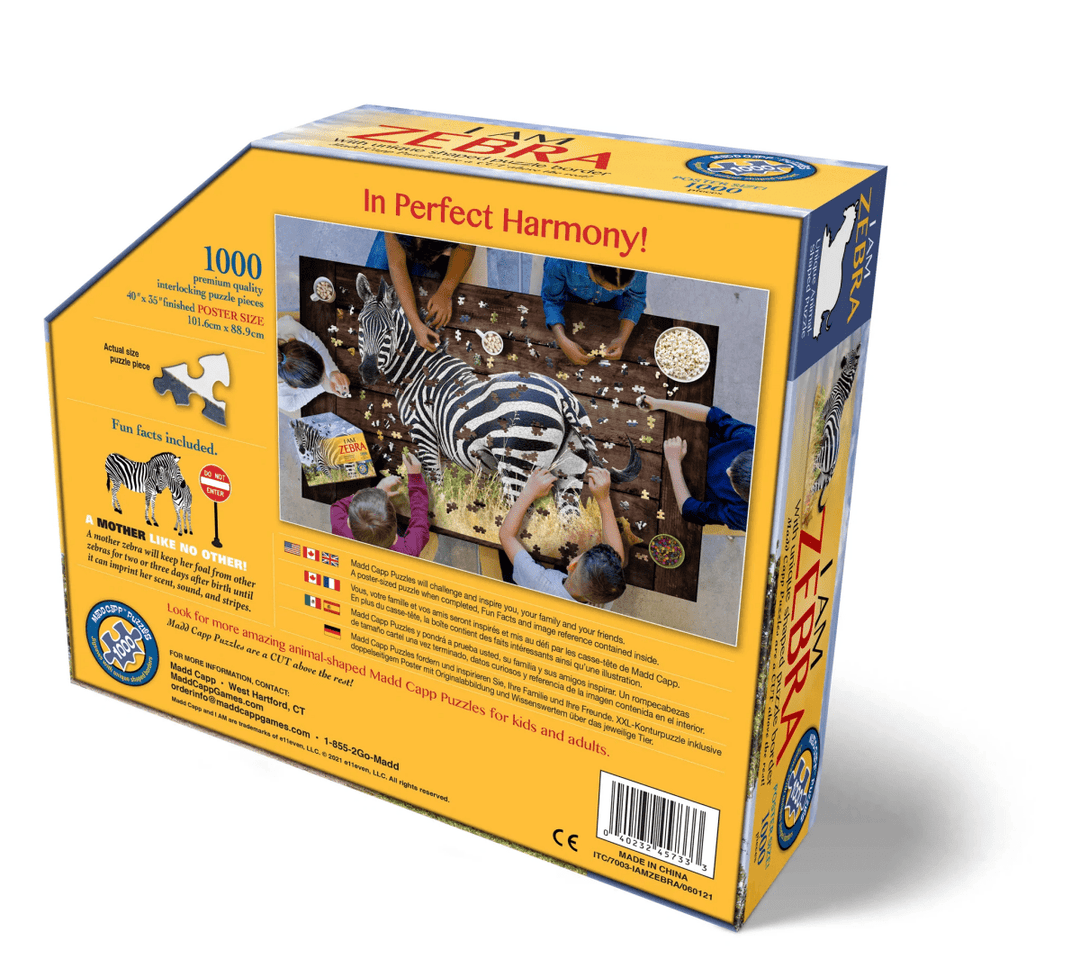 *I AM ZEBRA 1000 pcs Puzzle-Puzzles-Tools 4 Teaching-Classroom Decor and More