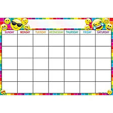 Emoji Calendar Poly Chart 13 x 19-Charts-Tools 4 Teaching-Classroom Decor and More
