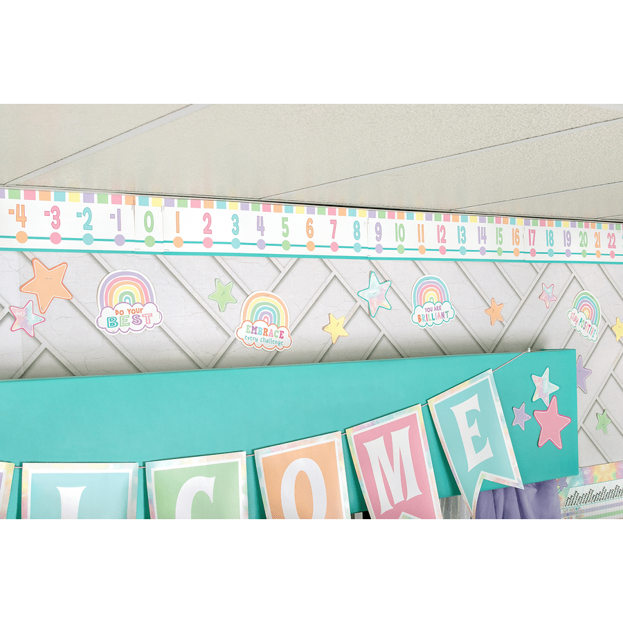 Pastel Pop Number Line (-20 to +120) Bulletin Board-Bulletin Board Sets-Tools 4 Teaching-Classroom Decor and More