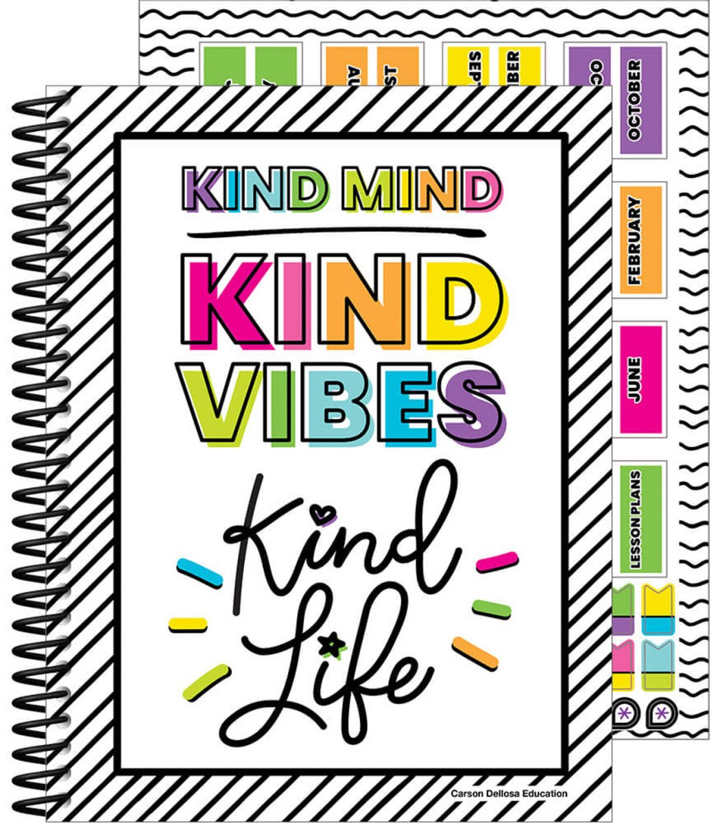 Kind Vibes Teacher Planner Spiral Bound-Record & Plan Books-Tools 4 Teaching-Classroom Decor and More