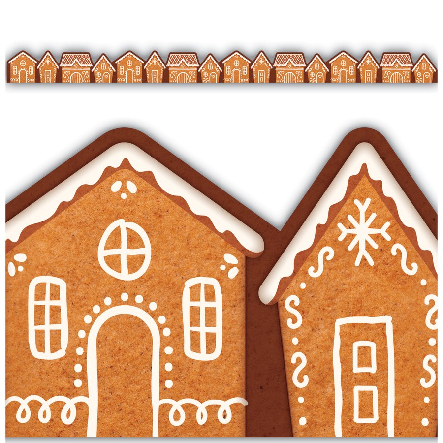 Gingerbread Houses Die-Cut Border Trim-Tools 4 Teaching-Classroom Decor and More