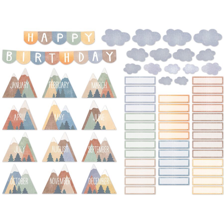 Moving Mountains Happy Birthday Mini Bulletin Board-Mini Bulletin Boards-Tools 4 Teaching-Classroom Decor and More