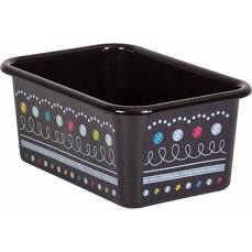 Small Plastic Storage Bin: Patterned Chalkboard Brights-Organization-Tools 4 Teaching-Classroom Decor and More