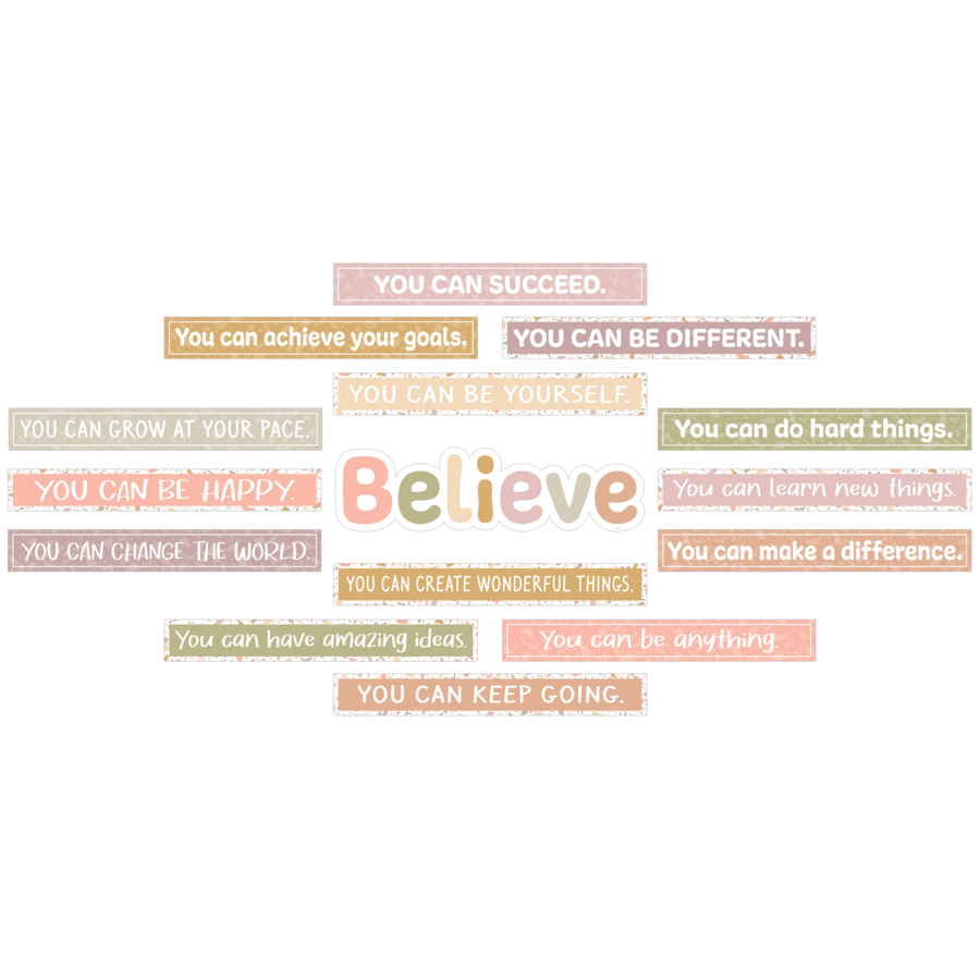 Terrazzo Tones Believe You Can Mini Bulletin Board-Mini Bulletin Boards-Tools 4 Teaching-Classroom Decor and More