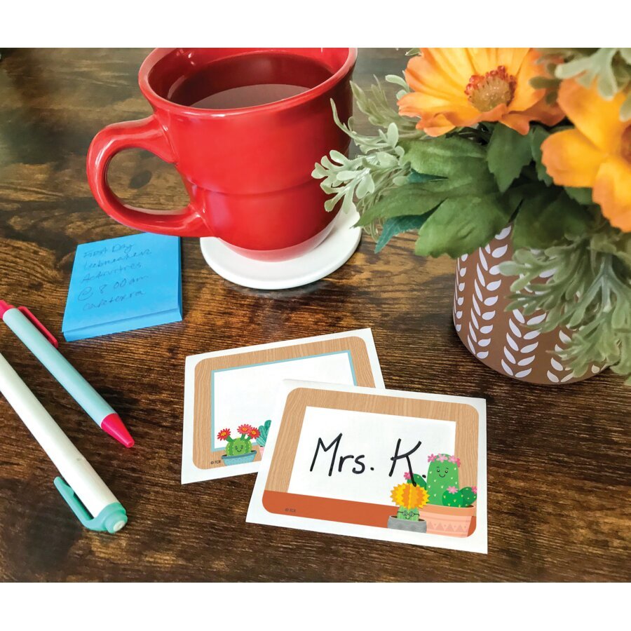 Happy Cactus Crew Name Tags/Labels - Multi-Pack-Nameplates &amp; Name Tags-Tools 4 Teaching-Classroom Decor and More