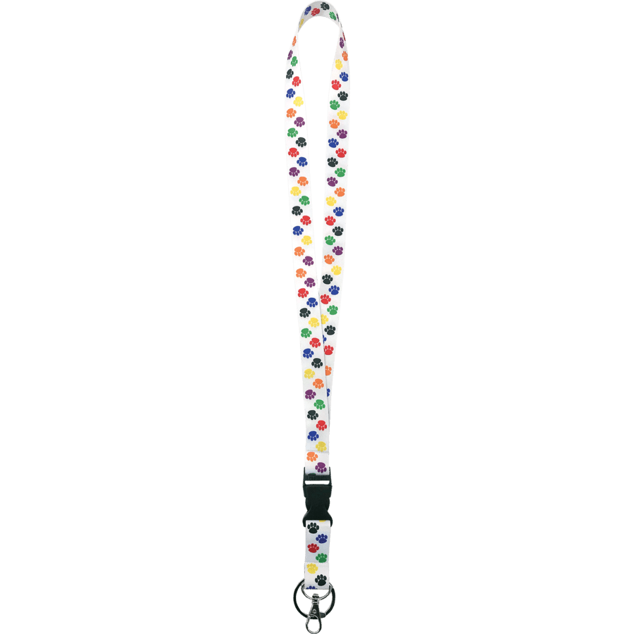 Colorful Paw Prints Lanyard-Badges-Tools 4 Teaching-Classroom Decor and More