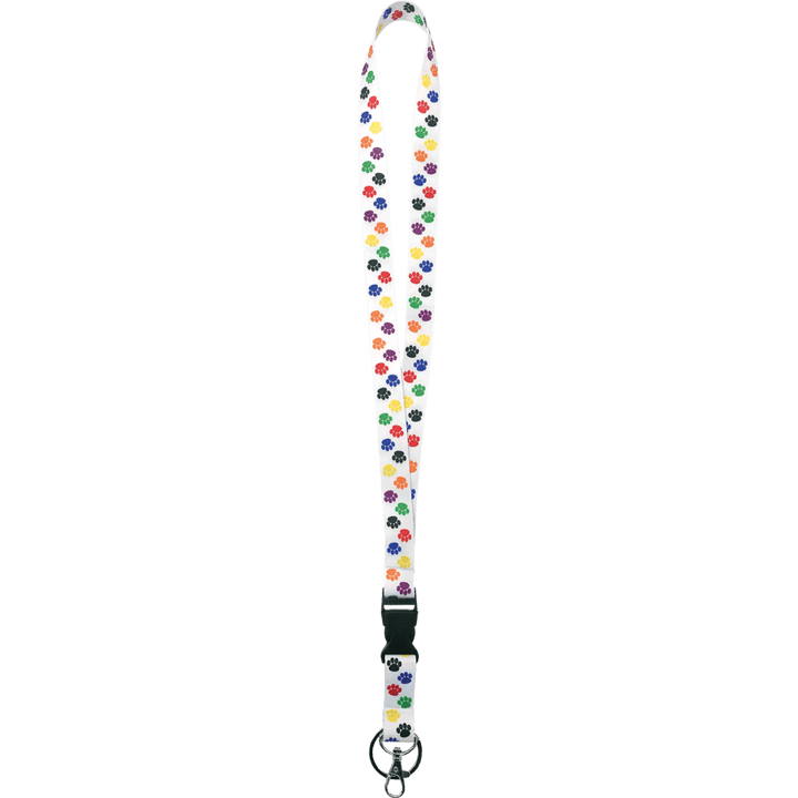 Colorful Paw Prints Lanyard-Badges-Tools 4 Teaching-Classroom Decor and More