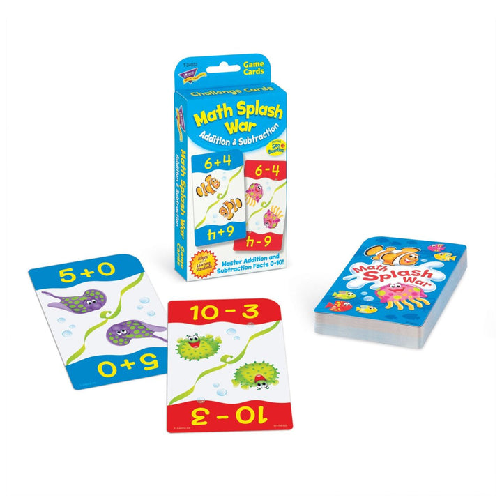 Math Splash War Addition & Subtraction Challenge Cards®-Flashcards-Tools 4 Teaching-Classroom Decor and More