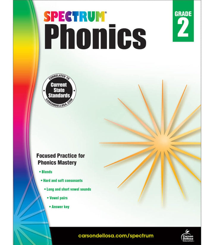 Spectrum Phonics Workbook Grade 2 Paperback-Subjects - Reading - Reading Books-Tools 4 Teaching-Classroom Decor and More