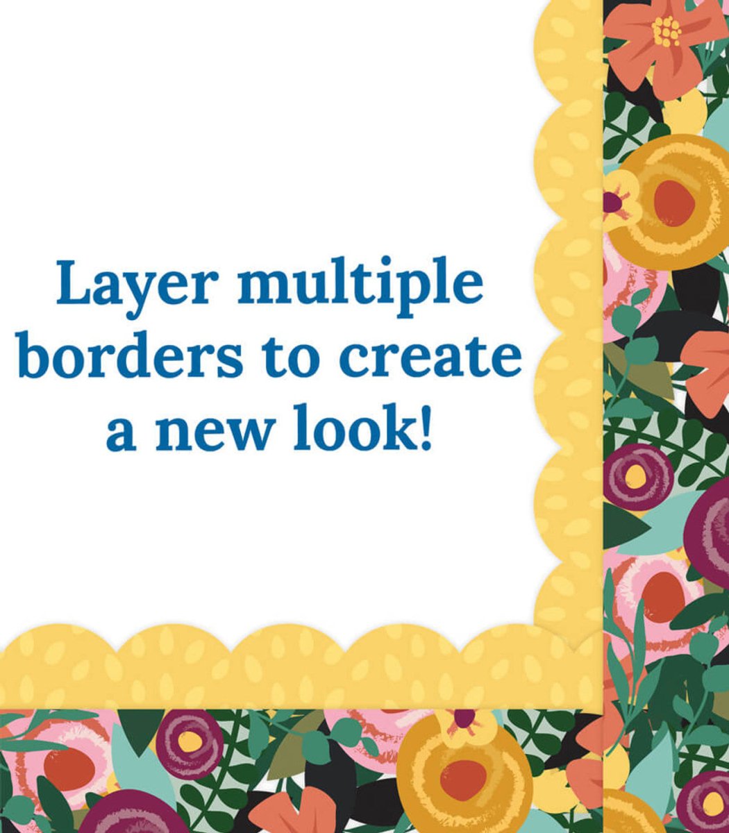 Grow Together Yellow with Painted Dots Scalloped Bulletin Board Borders-Borders-Tools 4 Teaching-Classroom Decor and More