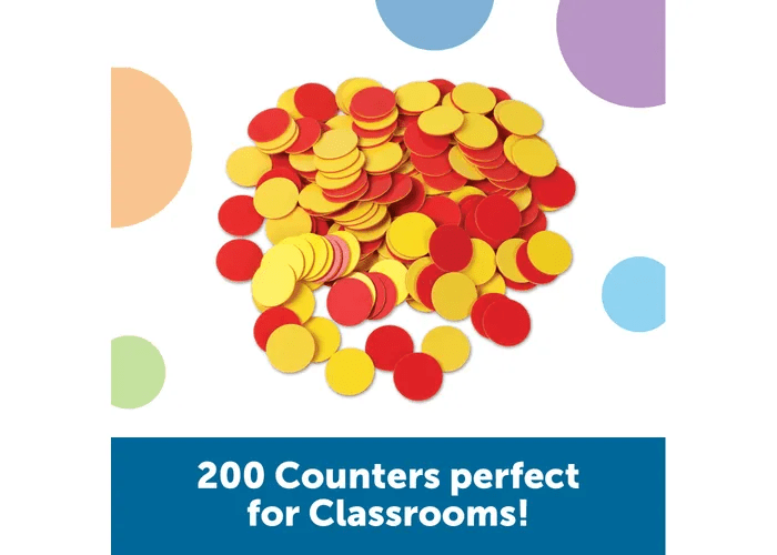Red & Yellow Counters, Set of 200-Numbers, Counting & Sorting-Tools 4 Teaching-Classroom Decor and More