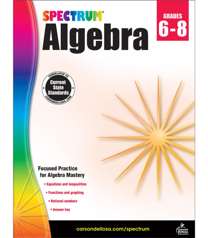 Spectrum Algebra Workbook Grade 6 - 8 Paperback - Tools 4 Teaching