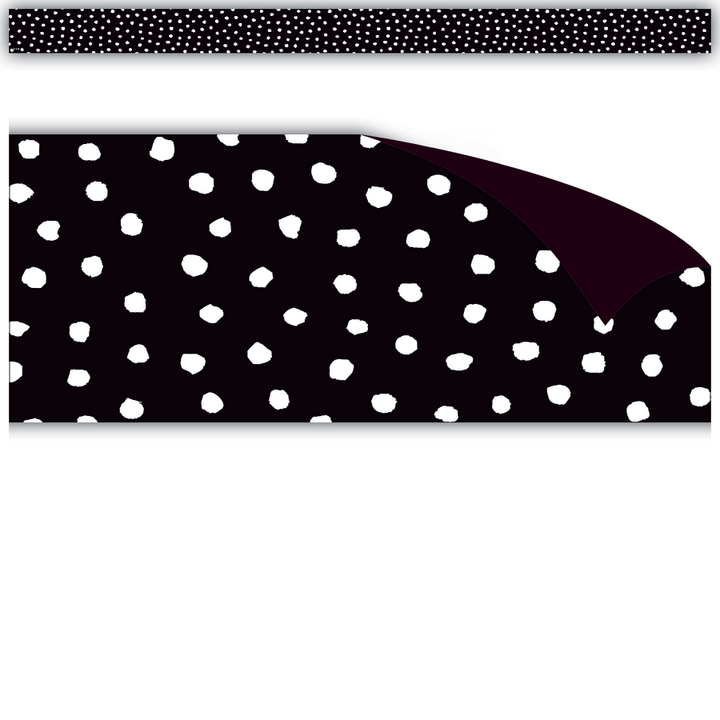 White Painted Dots on Black Magnetic Border-Magnetic-Tools 4 Teaching-Classroom Decor and More