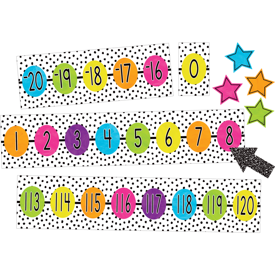 Brights 4Ever Number Line (-20 to 120) Bulletin Board-Bulletin Board Sets-Tools 4 Teaching-Classroom Decor and More