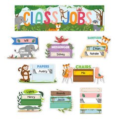 Jungle Friends Class Jobs Mini Bulletin Board-Bulletin Board Sets-Tools 4 Teaching-Classroom Decor and More