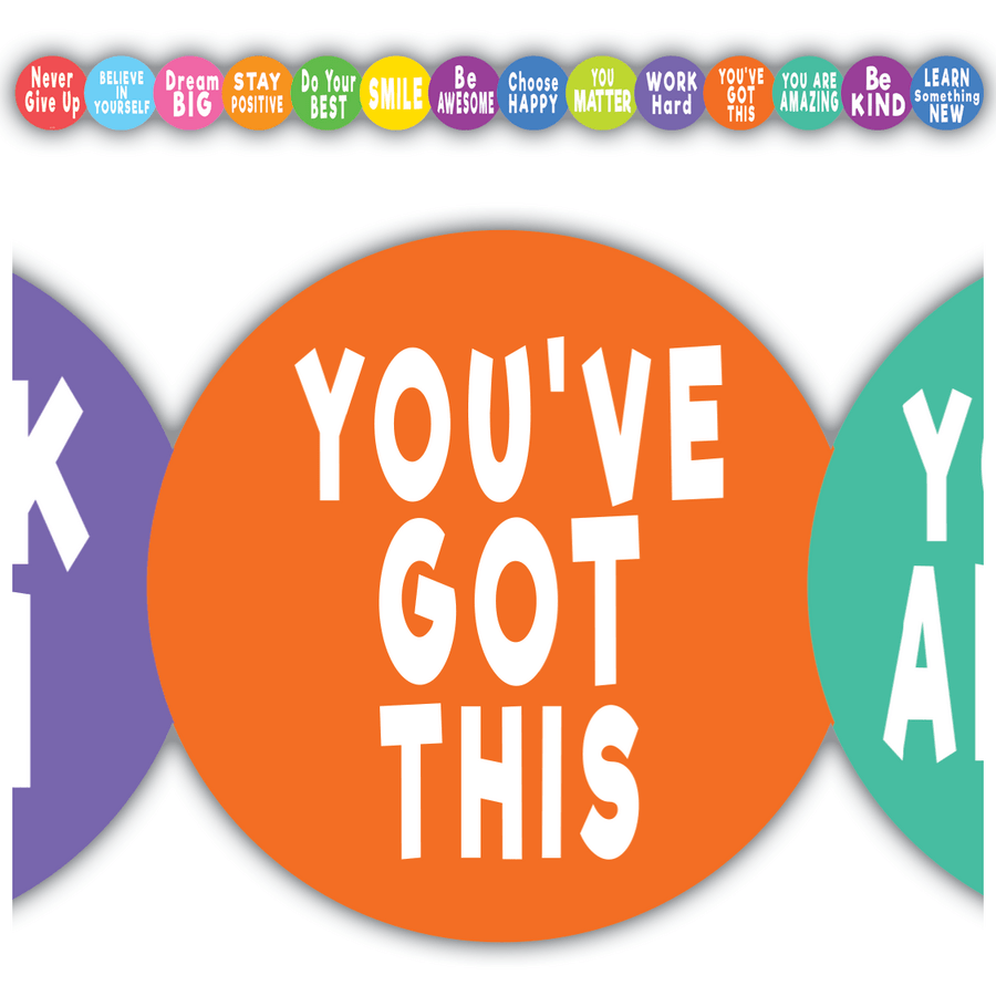 Colorful Positive Sayings Die-Cut Border Trim-Borders-Tools 4 Teaching-Classroom Decor and More