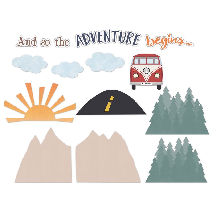 Moving Mountains Road Trip The Adventure Begins Bulletin Board-Bulletin Board Sets-Tools 4 Teaching-Classroom Decor and More