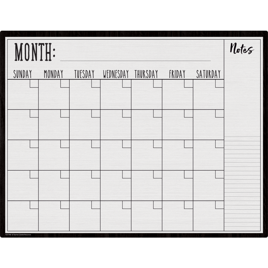 Modern Farmhouse Calendar Write-On/Wipe-Off Chart-Charts-Tools 4 Teaching-Classroom Decor and More