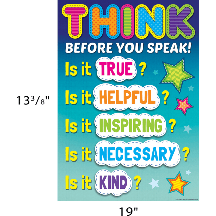 Think Before You Speak Positive Poster-Posters-Tools 4 Teaching-Classroom Decor and More