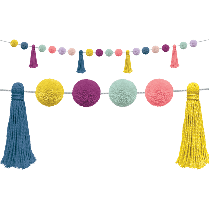 Oh Happy Day Pom-Pom and Tassels Garland-Garland-Tools 4 Teaching-Classroom Decor and More