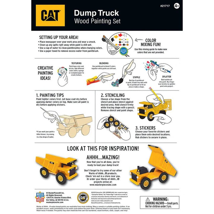 CAT Dump Truck Wood Paint Kit - Tools 4 Teaching