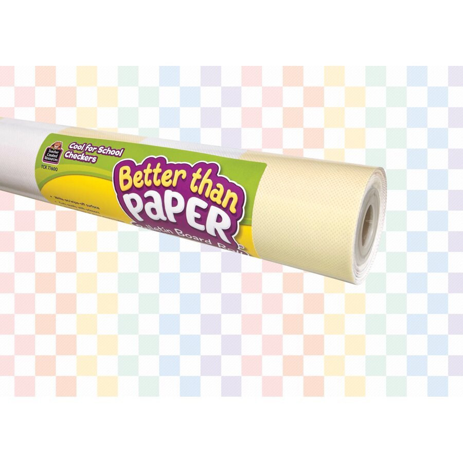 Better Than Paper® Bulletin Board Roll: Cool for School Checkers-Bulletin Board Paper - Better Than Paper-Tools 4 Teaching-Classroom Decor and More