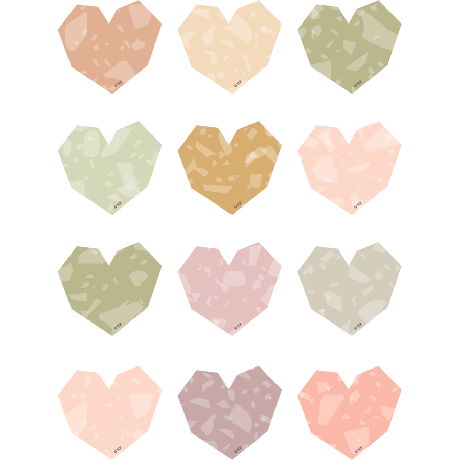 Terrazzo Tones Hearts Mini Accents-Mini Accents-Tools 4 Teaching-Classroom Decor and More