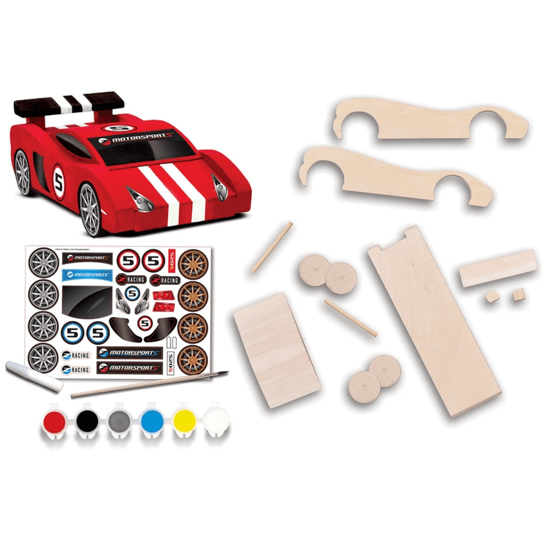Race Car Buildable Wood Craft & Paint Kit-Craft Activity-Tools 4 Teaching-Classroom Decor and More