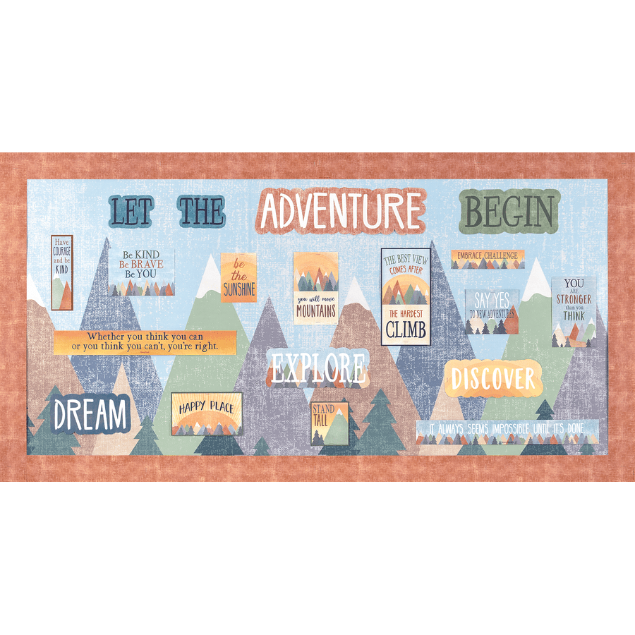 Moving Mountains Let the Adventure Begin Mini Bulletin Board-Mini Bulletin Boards-Tools 4 Teaching-Classroom Decor and More