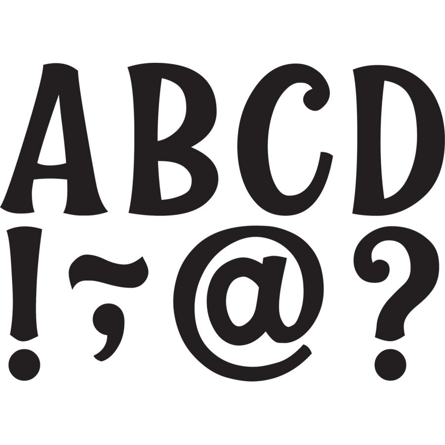 Black Wild Whimsy 3" Magnetic Letters-Magnetic-Tools 4 Teaching-Classroom Decor and More