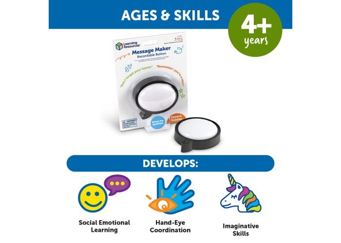 Message Maker Recordable Button - Speech Bubble-Classroom Essentials-Tools 4 Teaching-Classroom Decor and More