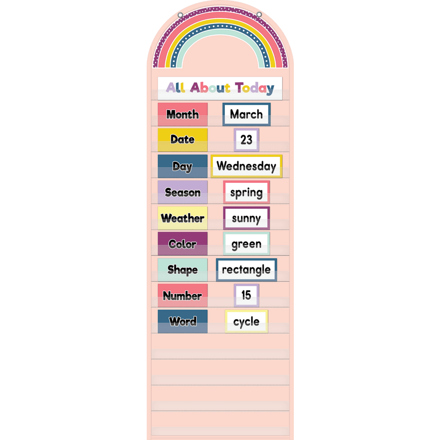 Oh Happy Day Rainbow 14 Pocket Chart-Charts-Tools 4 Teaching-Classroom Decor and More