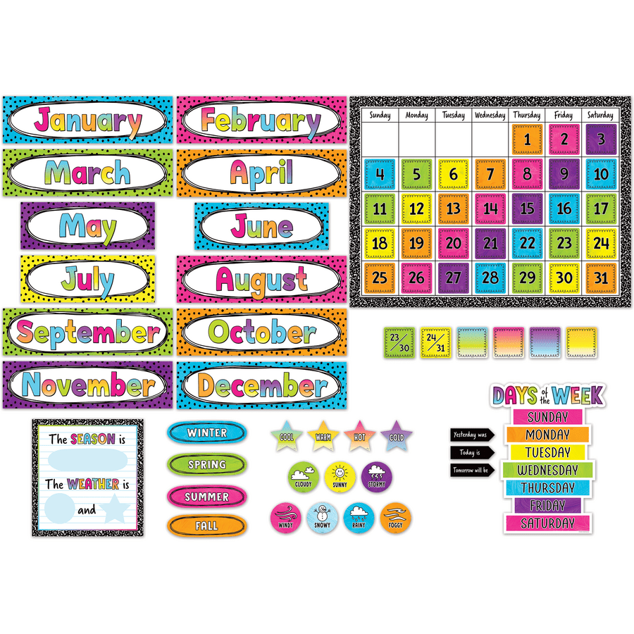Brights 4Ever Calendar Bulletin Board-Bulletin Board Sets-Tools 4 Teaching-Classroom Decor and More
