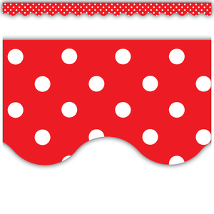 Scalloped Border Trim: Red Polka Dots-Borders-Tools 4 Teaching-Classroom Decor and More