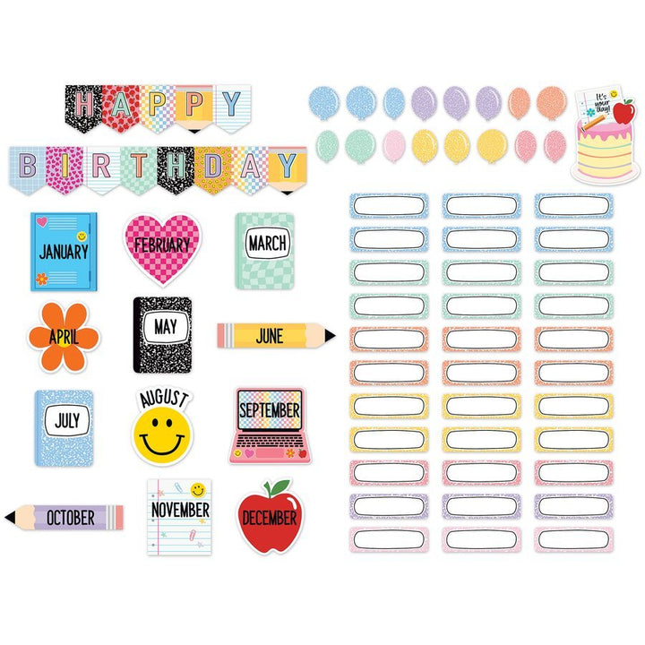 Cool for School Happy Birthday Mini Bulletin Board-Mini Bulletin Boards-Tools 4 Teaching-Classroom Decor and More