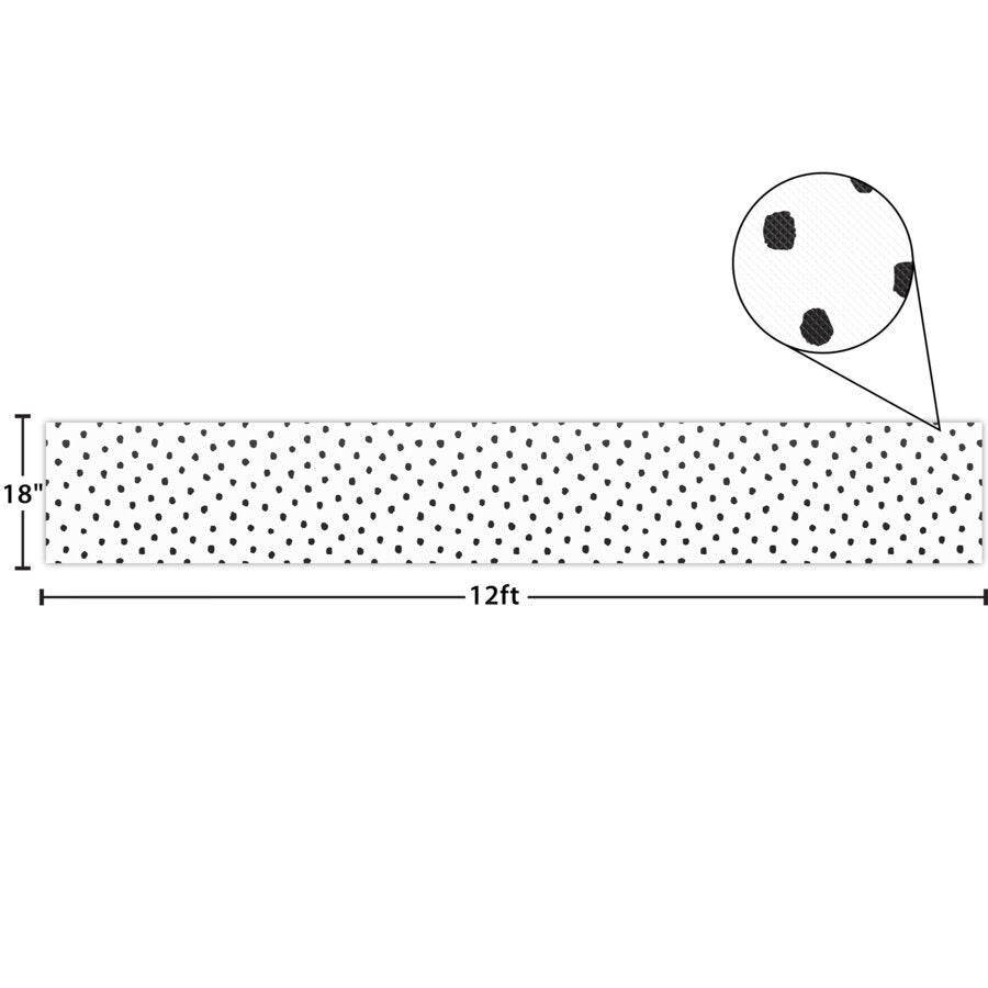 Better Than Paper® Bulletin Board Roll: Fun Size Black Painted Dots on White-Bulletin Board Paper - Better Than Paper-Tools 4 Teaching-Classroom Decor and More