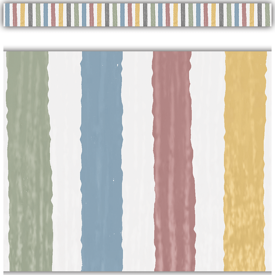 Classroom Cottage Stripes Straight Border Trim-Borders-Tools 4 Teaching-Classroom Decor and More