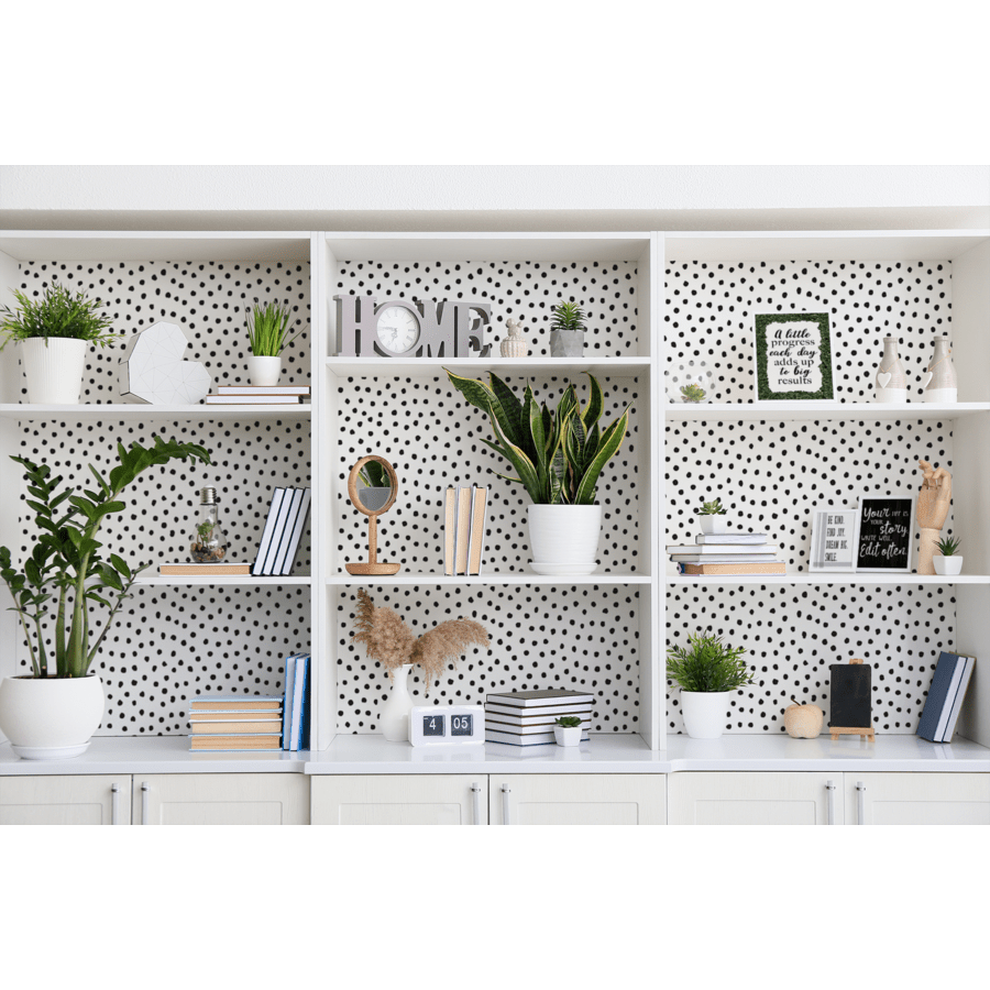 Black Painted Dots Peel and Stick Decorative Paper-Bulletin Board Paper - Fadeless-Tools 4 Teaching-Classroom Decor and More